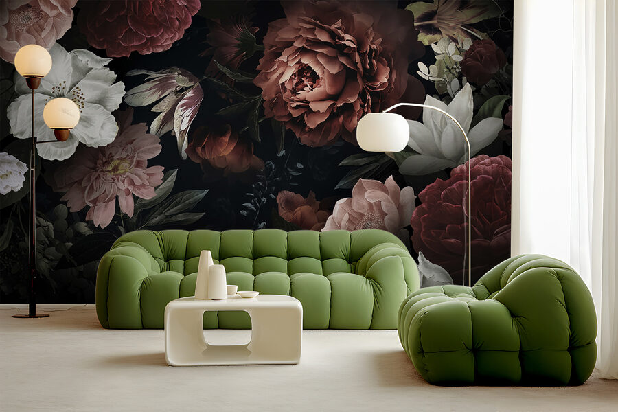 Elegant blooms on a dark backdrop.