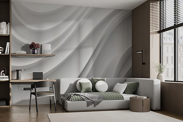 White and grey wavy lines White and grey wavy lines