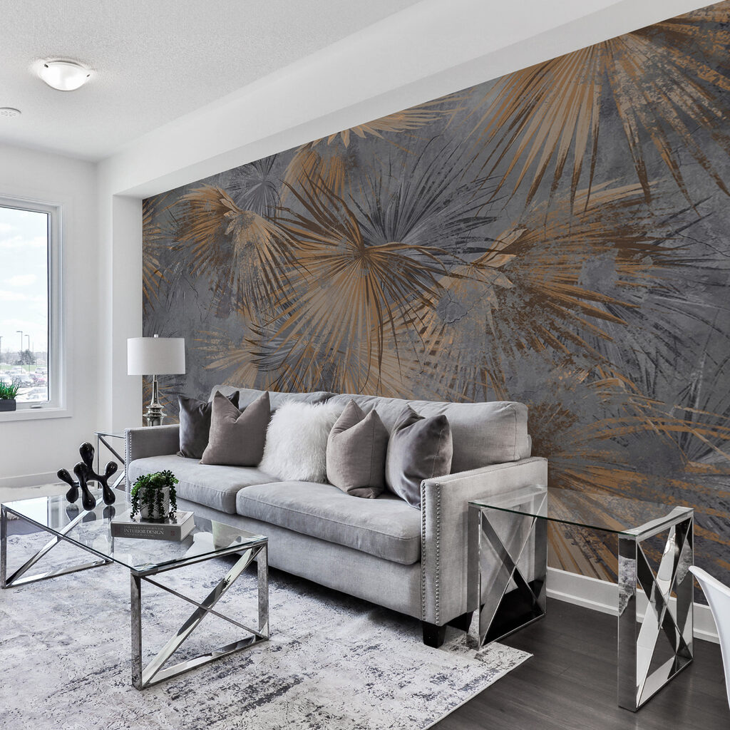 Wallpaper with palm leaves