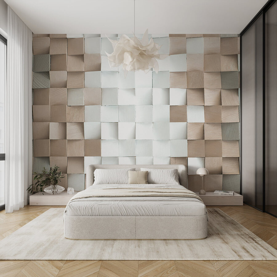 Wall murals Wall made of squares - Image 2