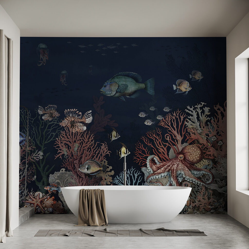 Sea life with fish and coral Sea life with fish and coral