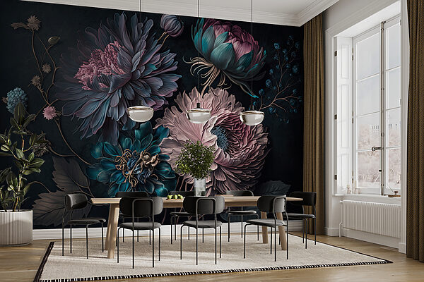 Elegant flowers on a dark background