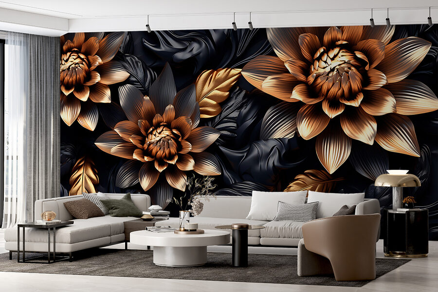 Bronze blooms in midnight shadows.