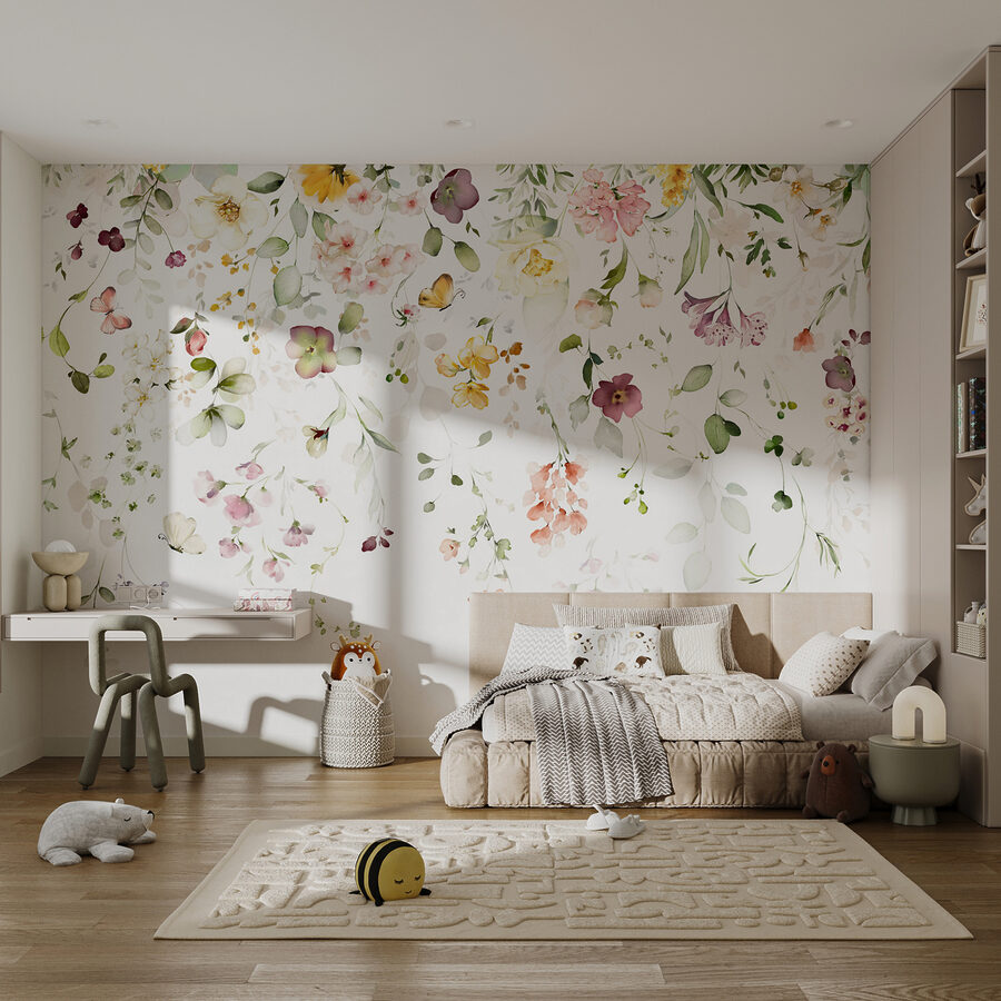 Wall murals Painting of flowers and leaves - Image 5