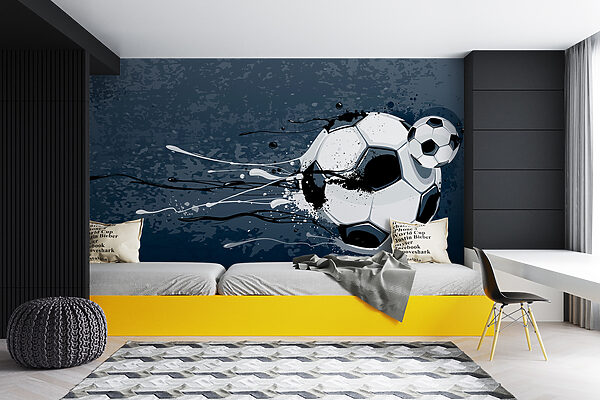 Football ball with splashes of paint Football ball with splashes of paint
