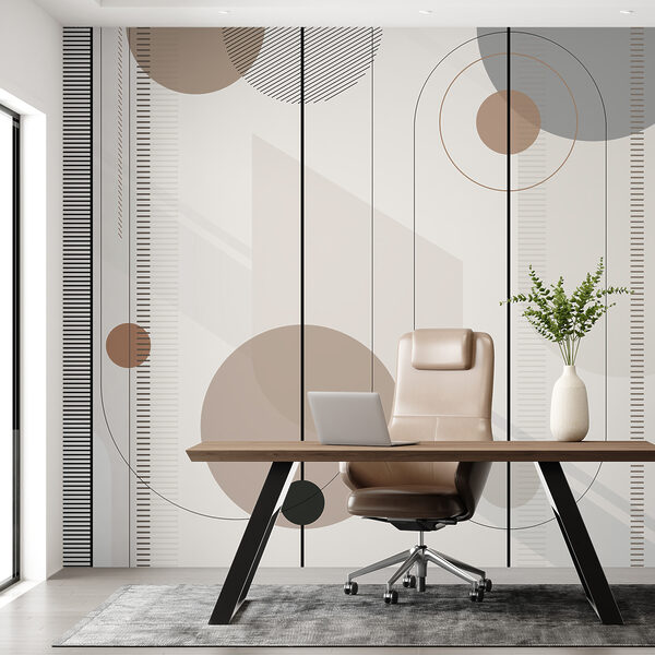 Abstract geometric shapes in soft tones