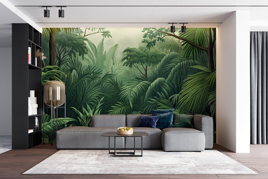 Wall murals Green forest with many leaves - Image 4