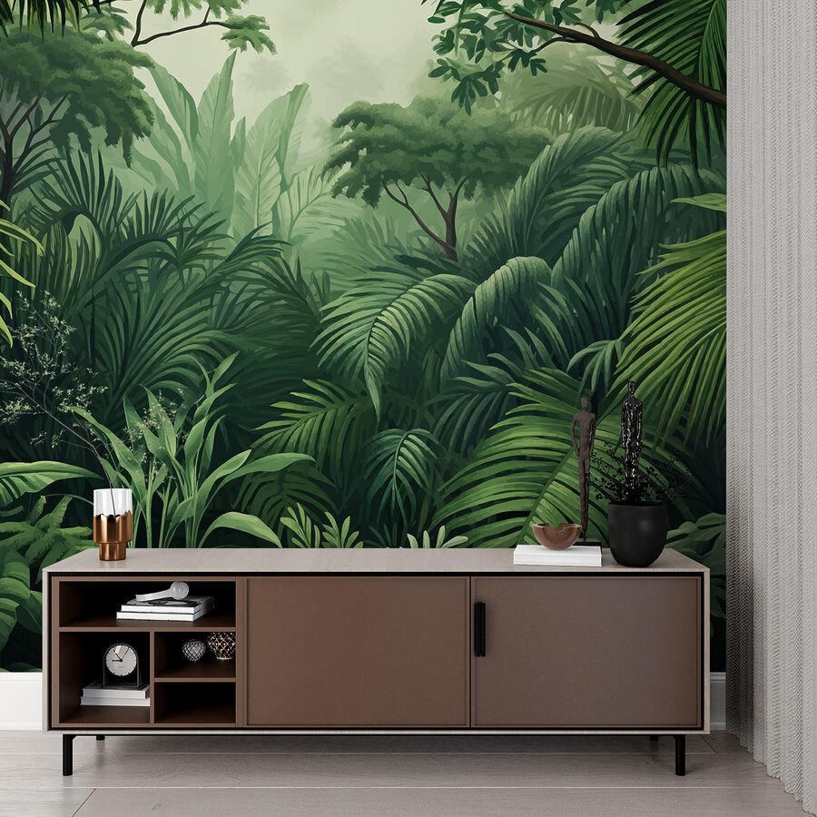 Wall murals Green forest with many leaves - Image 5