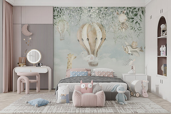 Painting of animals flying in the sky Painting of animals flying in the sky