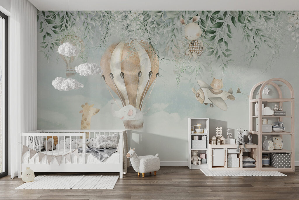 Painting of animals flying in the sky Painting of animals flying in the sky