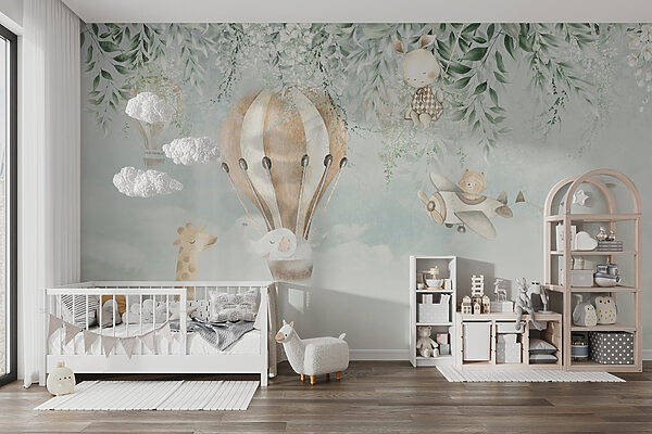 Painting of animals flying in the sky Painting of animals flying in the sky