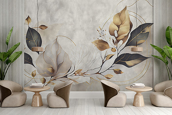 Elegant leaves dance in soft hues. Elegant leaves dance in soft hues.