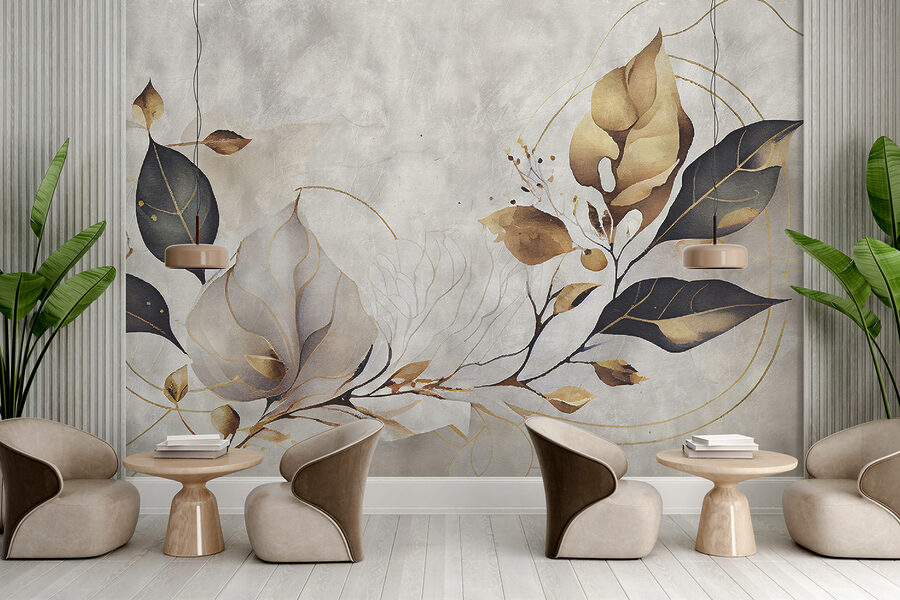 Elegant leaves dance in soft hues. Elegant leaves dance in soft hues.