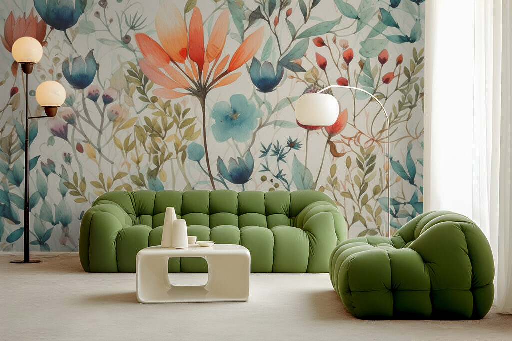 Colorful flowers and leaves Colorful flowers and leaves