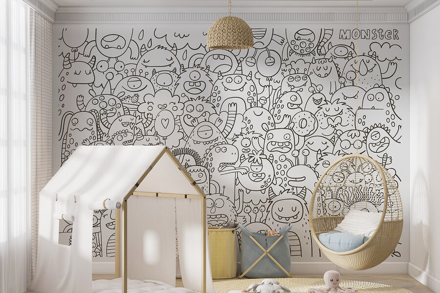 Wall murals Group of cartoon monsters - Image 3