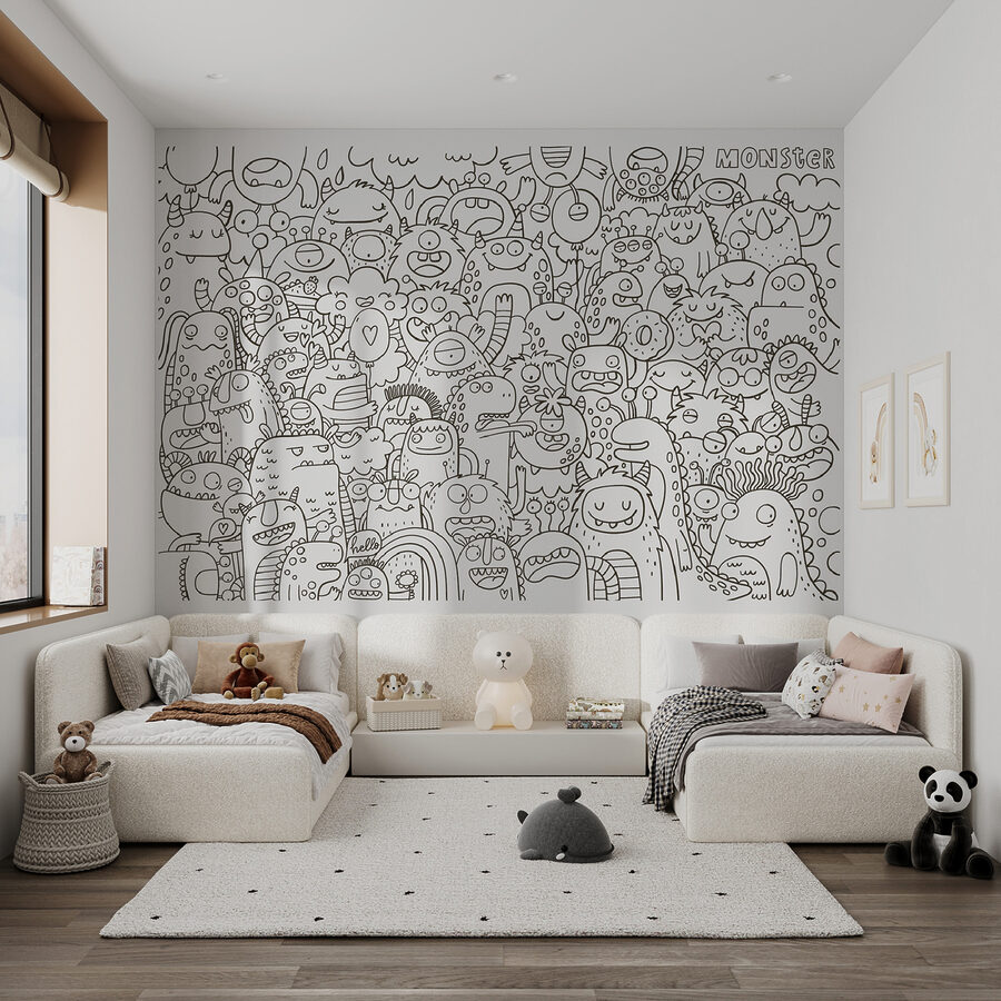 Wall murals Group of cartoon monsters - Image 4