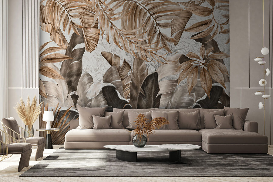Tropical leaves in earthy tones Tropical leaves in earthy tones