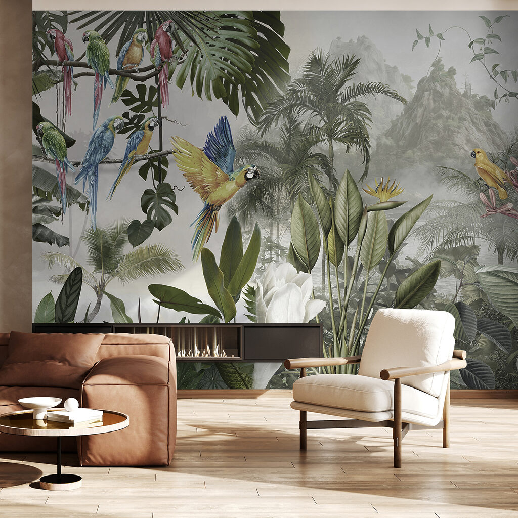 Group of birds in a forest