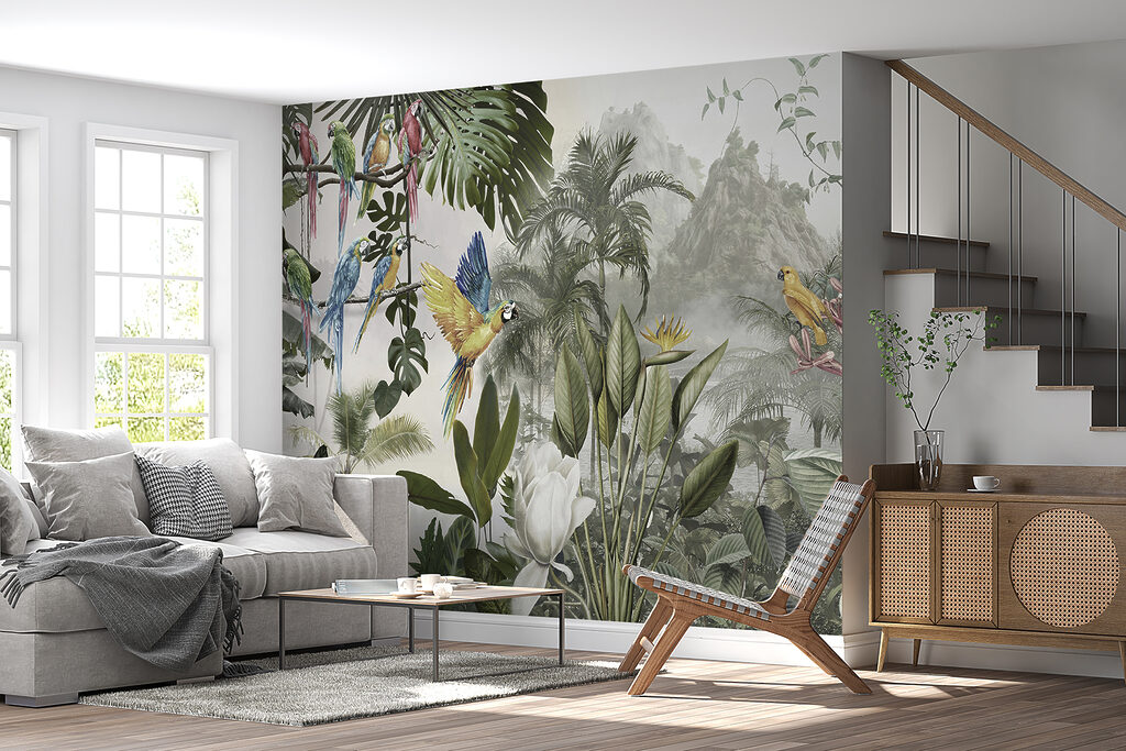 Group of birds in a forest