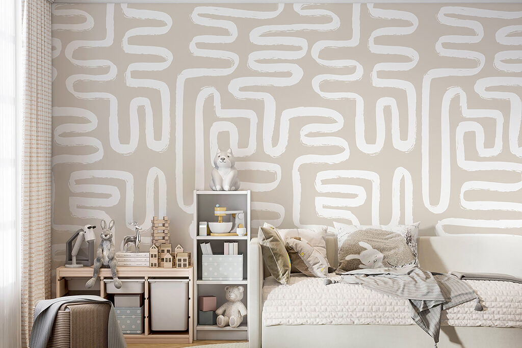 White lines on a beige background