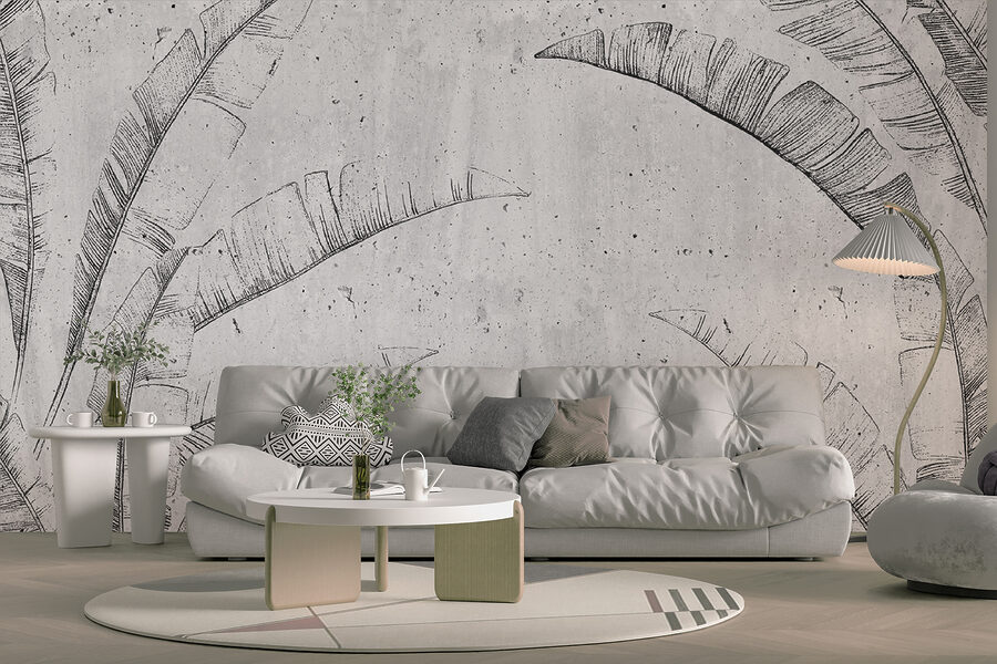 Wall murals Drawing of a leaf - Image 3