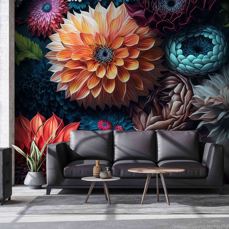 Group of colorful flowers