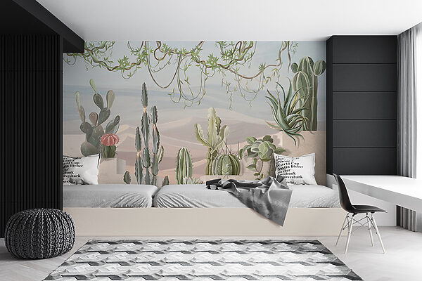 Wall mural of cacti and succulents Wall mural of cacti and succulents