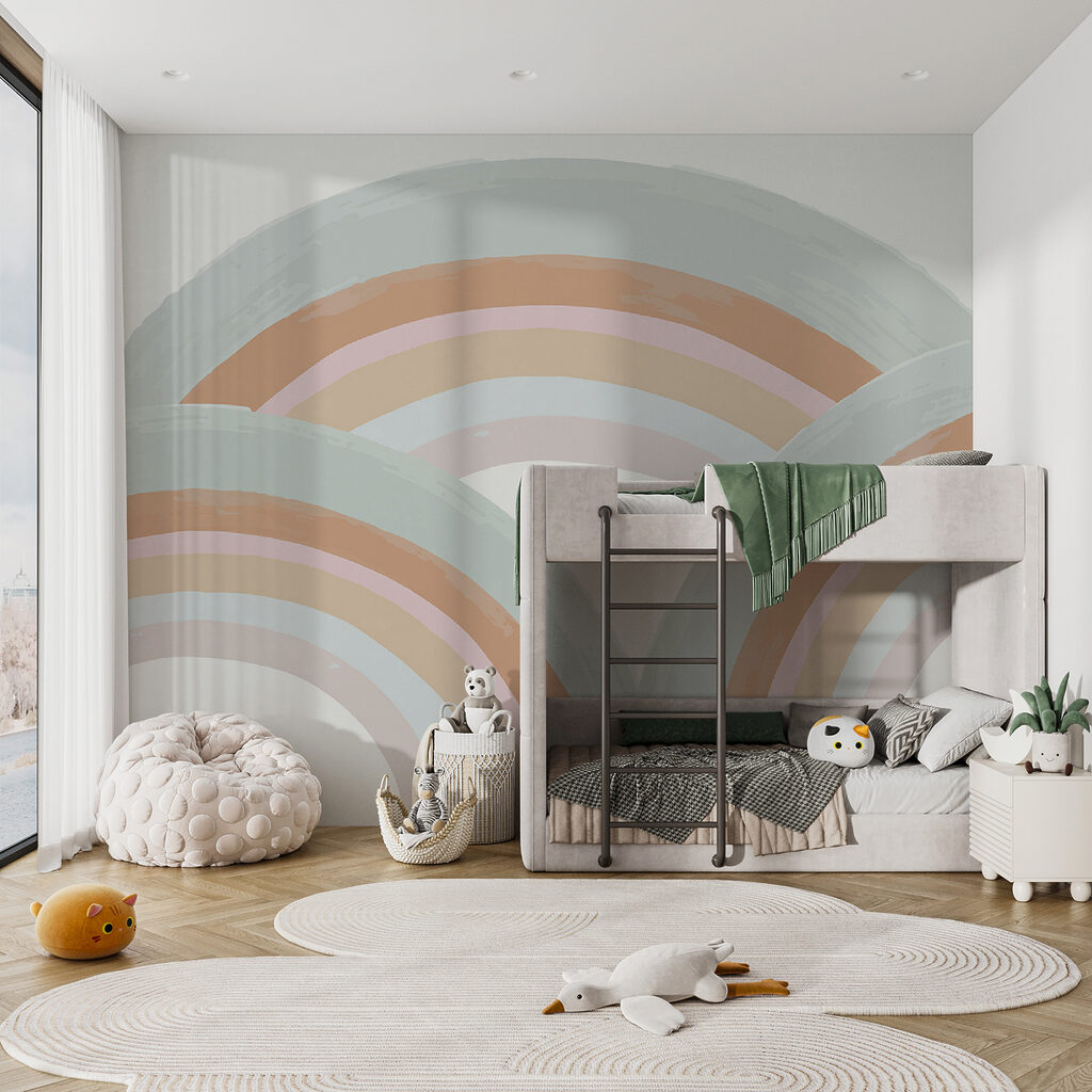 Rainbows painted in pastel colors Rainbows painted in pastel colors