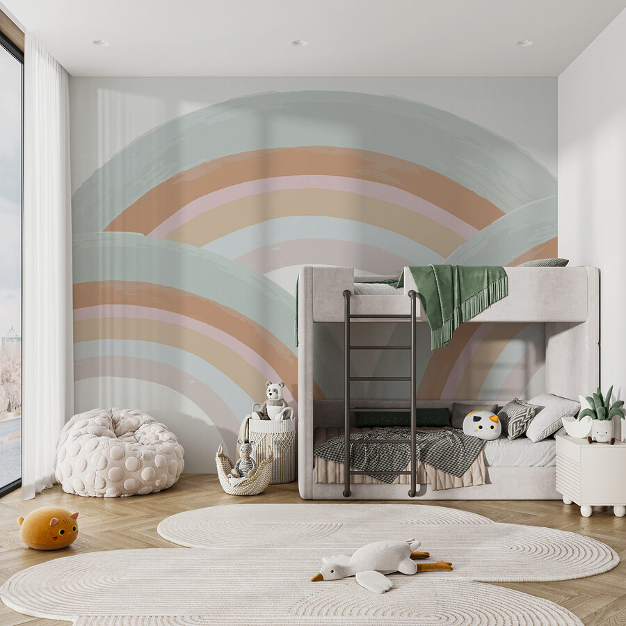 Rainbows painted in pastel colors Rainbows painted in pastel colors