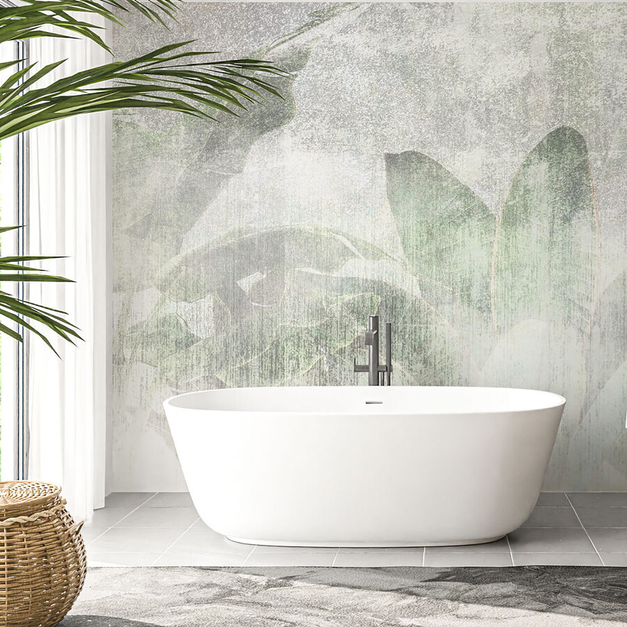 Soft leaves in muted tones.