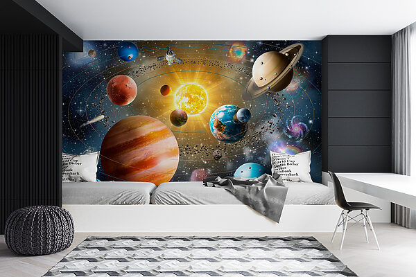 Planets and stars in space Planets and stars in space