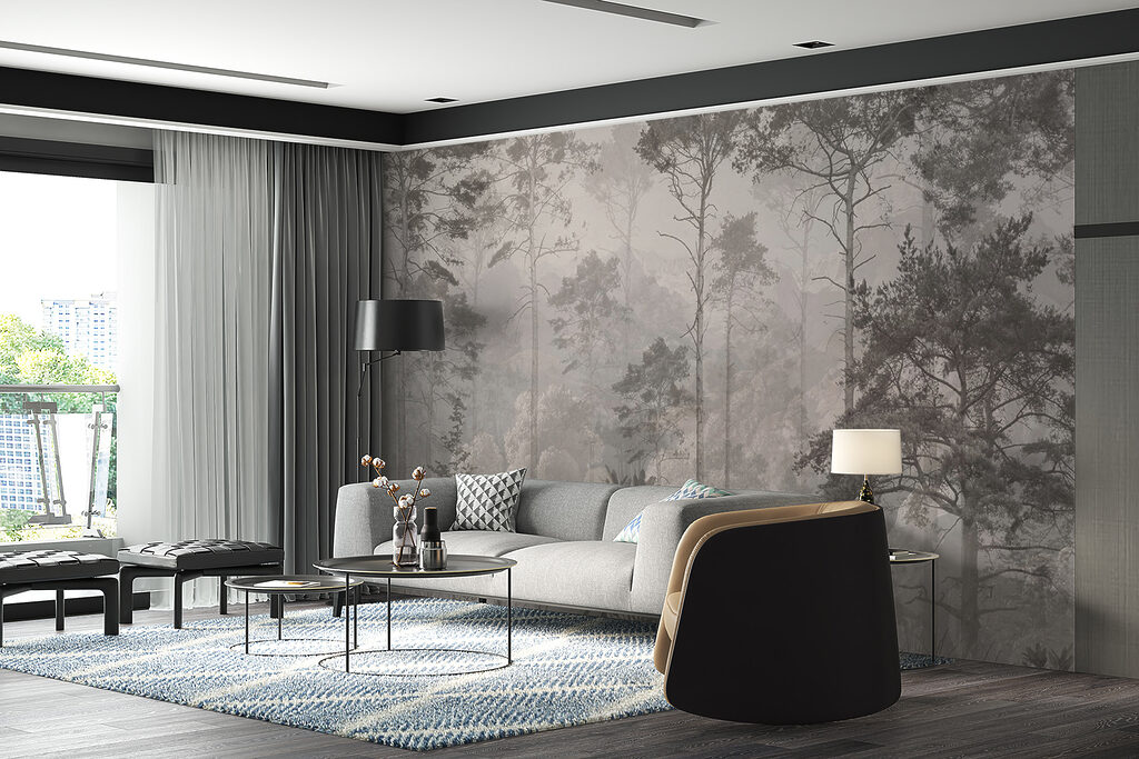 Forest with trees and mountains