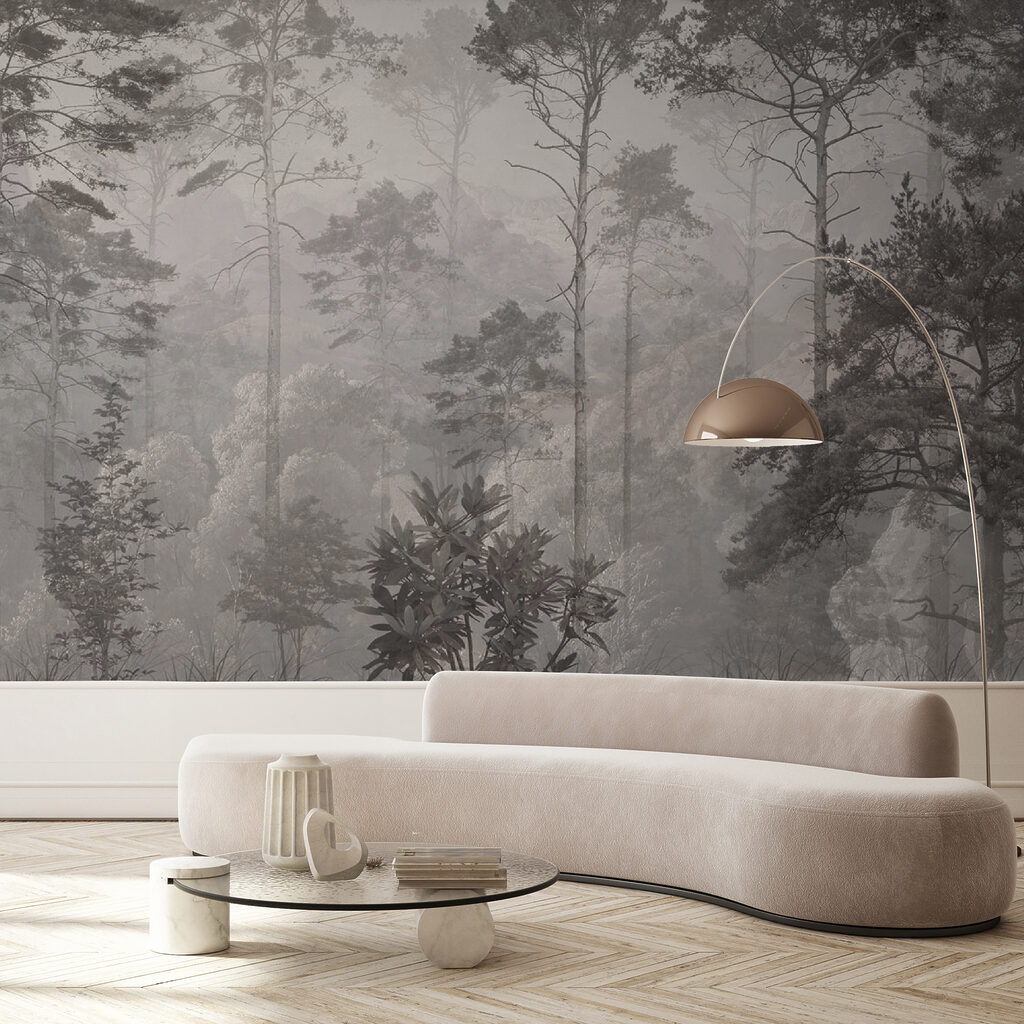 Forest with trees and mountains