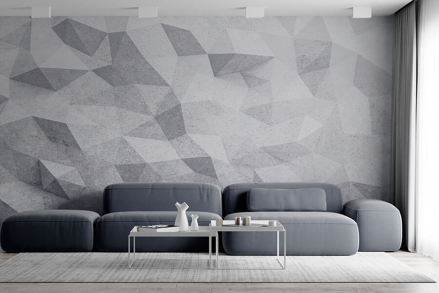 Wall murals A white and grey background - Image 4