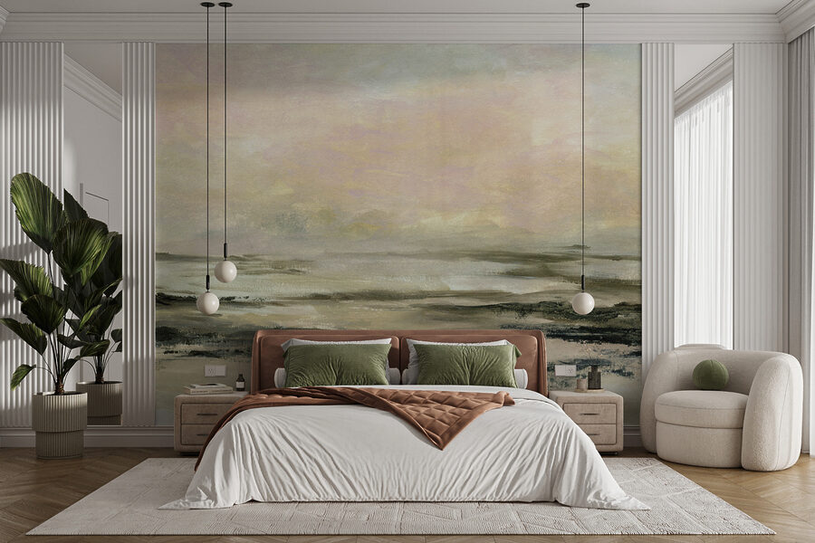Wall murals A painting of a landscape - Image 4