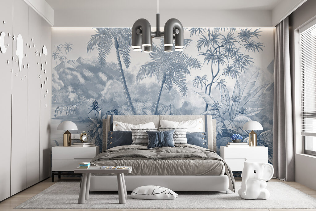 A drawing of a forest