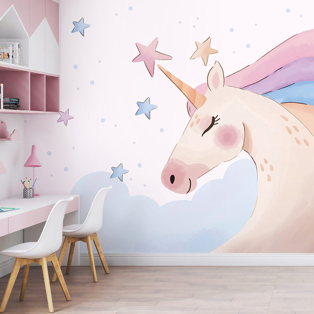 A unicorn with stars and clouds A unicorn with stars and clouds