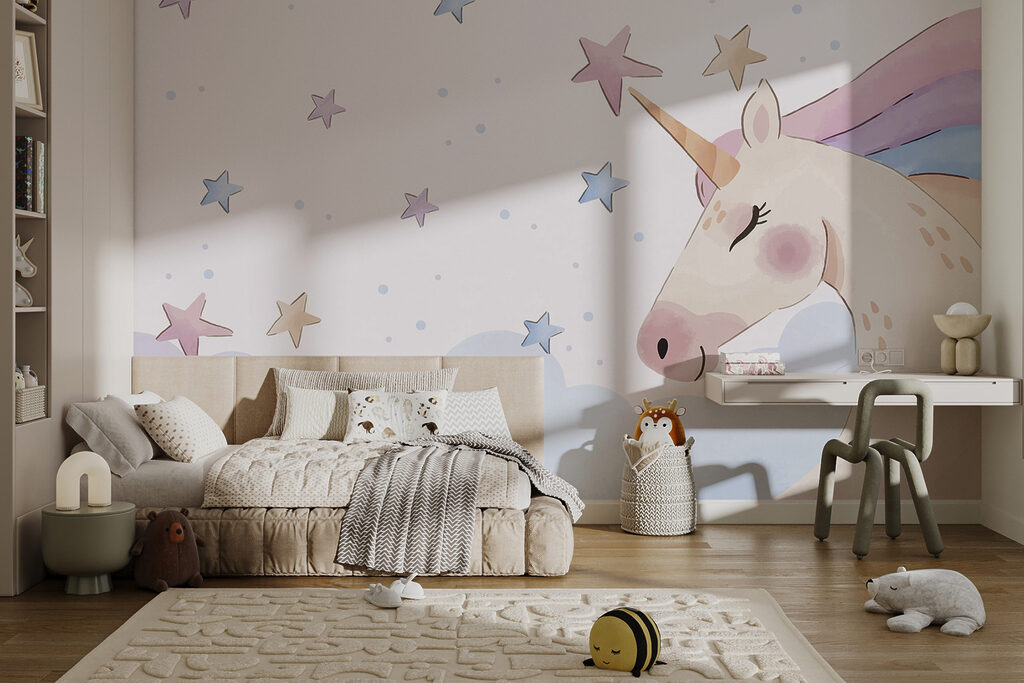 A unicorn with stars and clouds A unicorn with stars and clouds