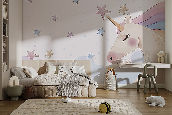 A unicorn with stars and clouds A unicorn with stars and clouds