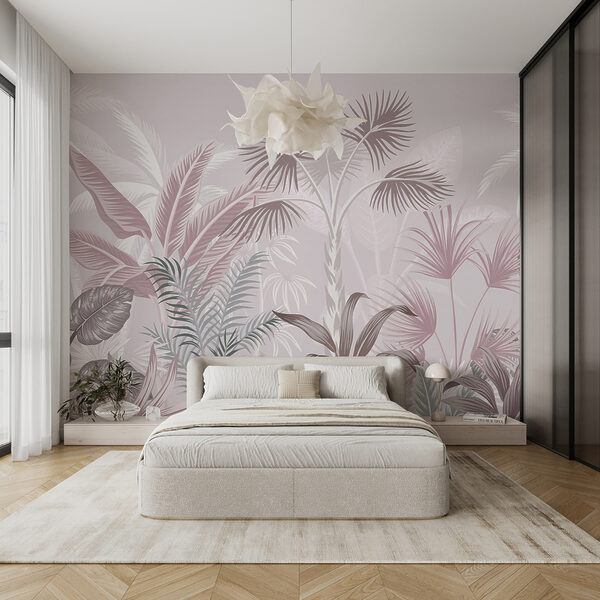 Tropical foliage in soft pastel hues. Tropical foliage in soft pastel hues.