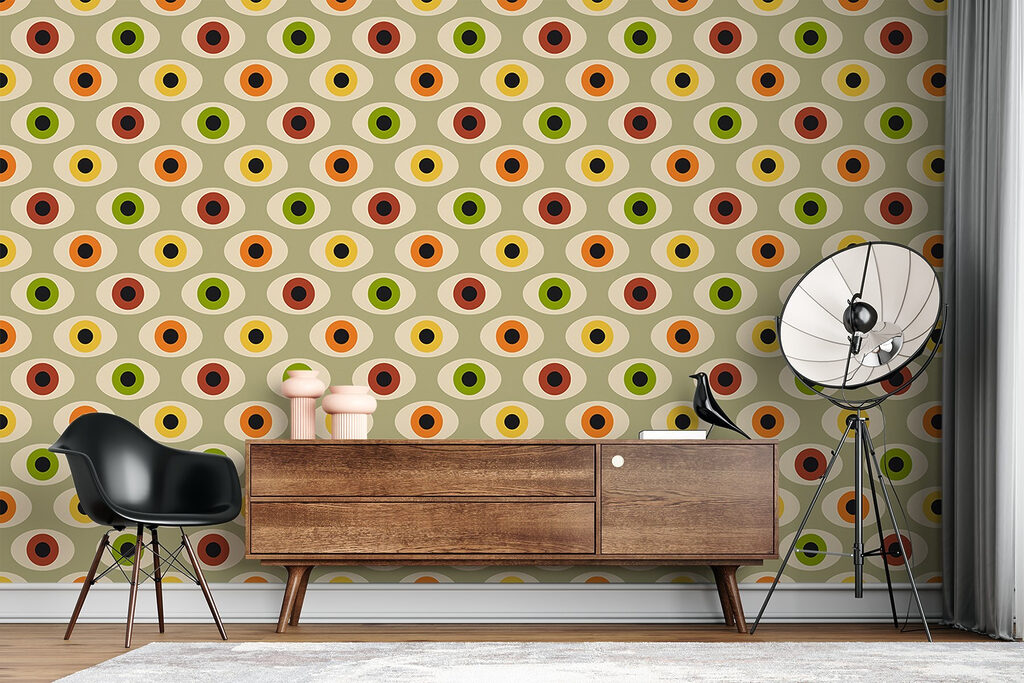 A pattern of colorful ovals