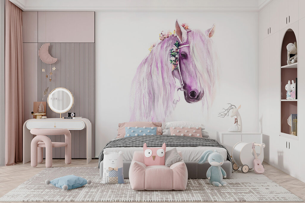 A watercolor of a horse