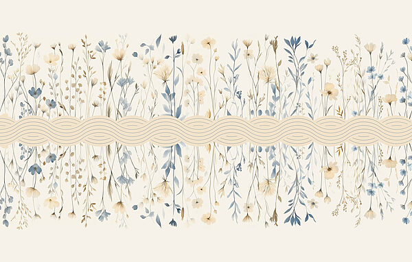 Floral pattern with blue and white flowers Floral pattern with blue and white flowers