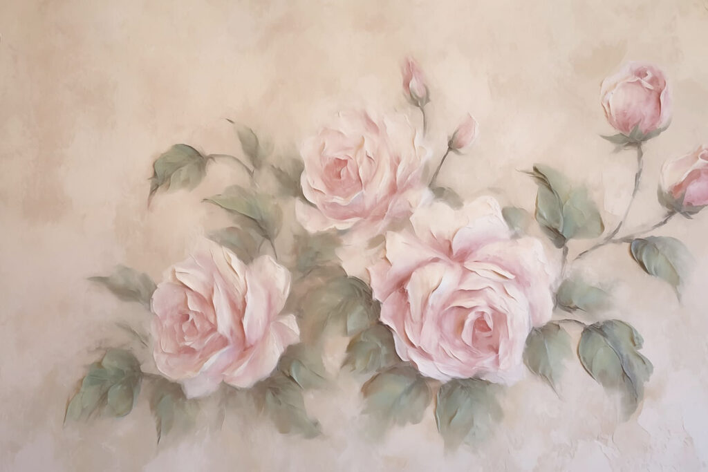 Painting of pink roses Painting of pink roses