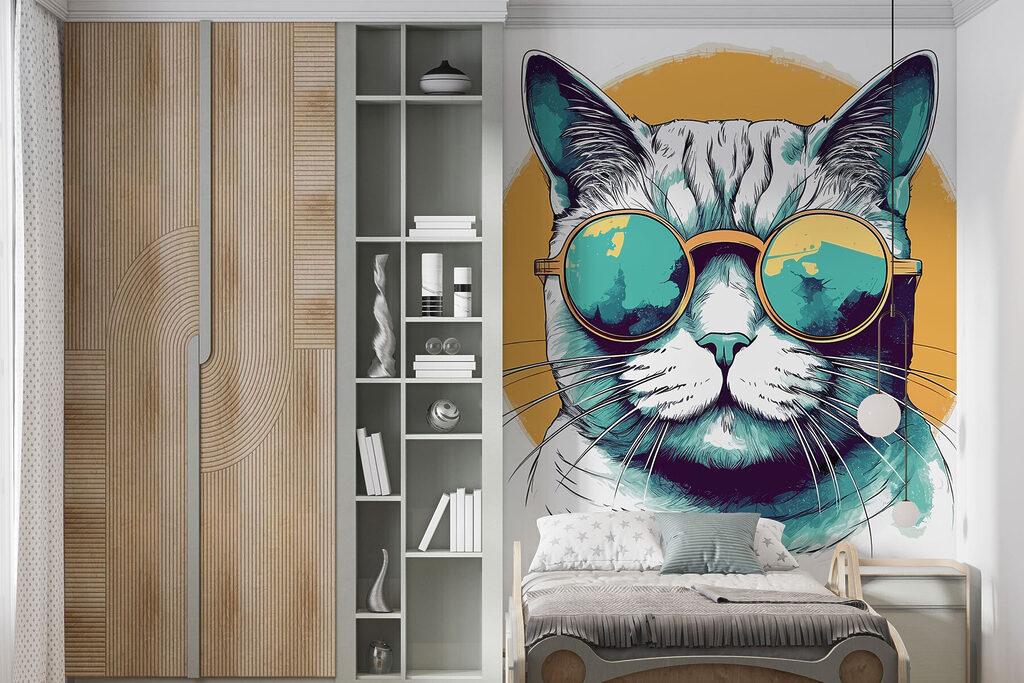 A cat wearing sunglasses A cat wearing sunglasses