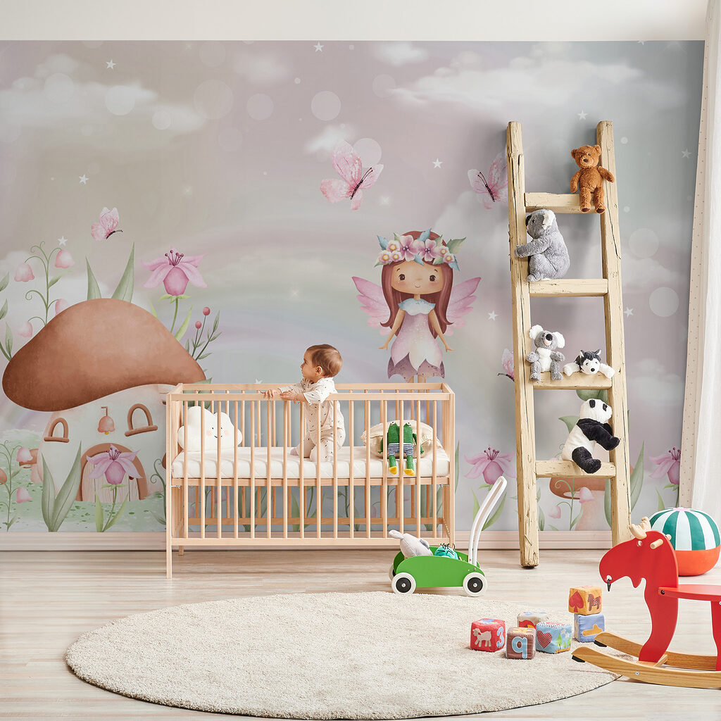 A cartoon fairy flying in the sky A cartoon fairy flying in the sky