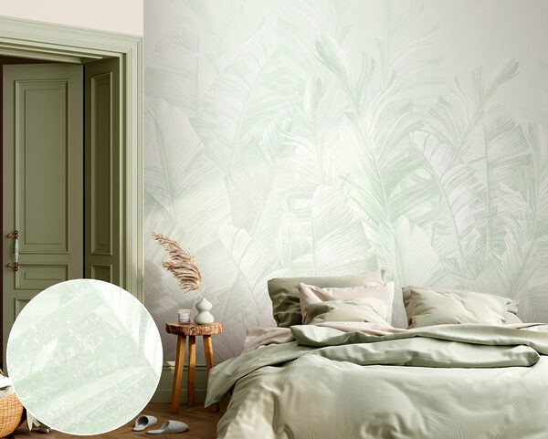 Soft green leaves in gentle layers Soft green leaves in gentle layers