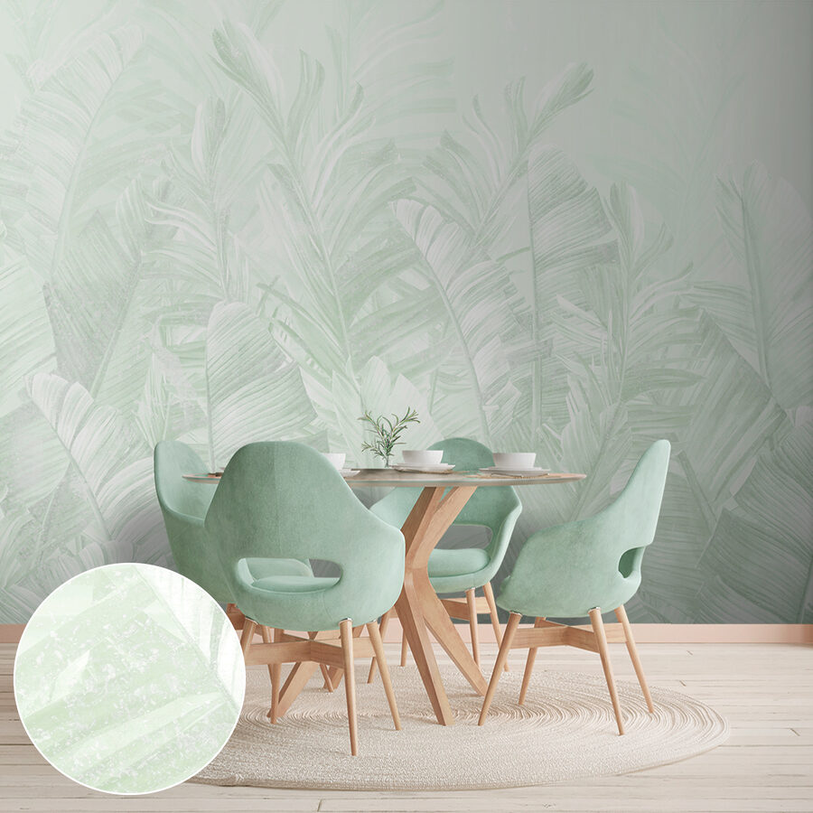 Soft green leaves in gentle layers