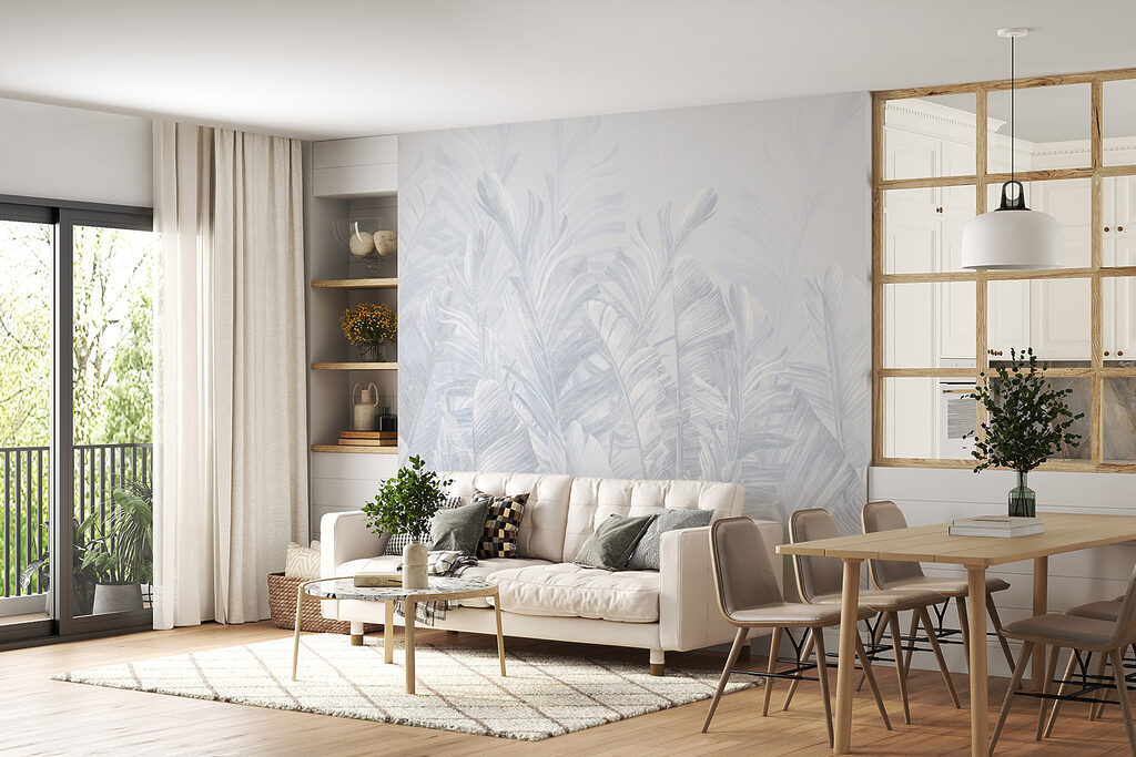 A white leafy pattern