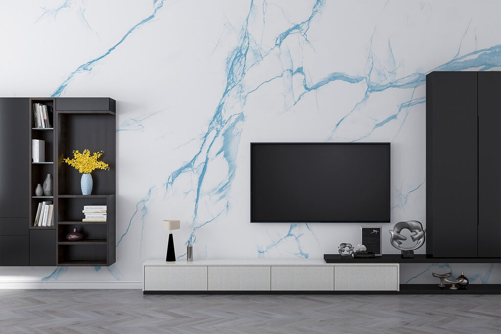 A white and blue marble A white and blue marble